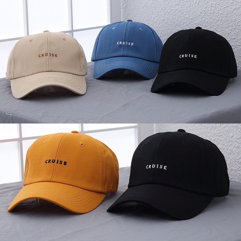 Mũ Lưỡi Trai Cotton Màu Trơn In Chữ Phong Cách Hip hop Có Thể Điều Chỉnh Kích Thước Cho Nam Và Nữ JP5