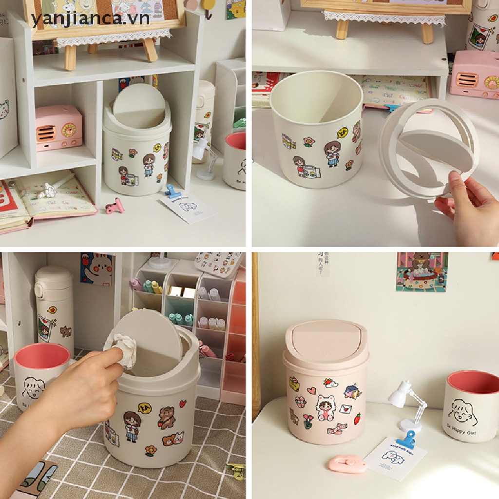 Thùng rác cỡ nhỏ để bàn Có Nắp Chống Bụi Tiện Dụng