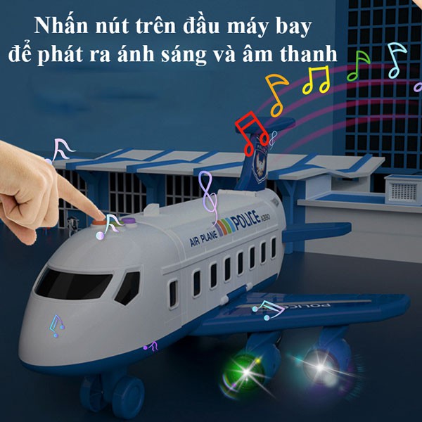 Đồ chơi mô hình máy bay cảnh sát cỡ lớn BBT GLOBAL có đèn và nhạc cỡ lớn