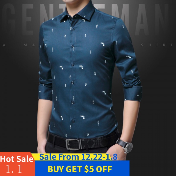Áo Sơ Mi Nam Tay Dài Họa Tiết Chấm Bi Thời Trang Lịch Lãm