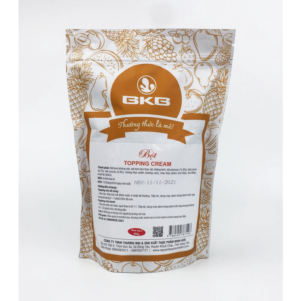 Bột topping cream BKB 500g - THAY THẾ KEM RICH BASE - CÓ VIDEO HƯỚNG DẪN