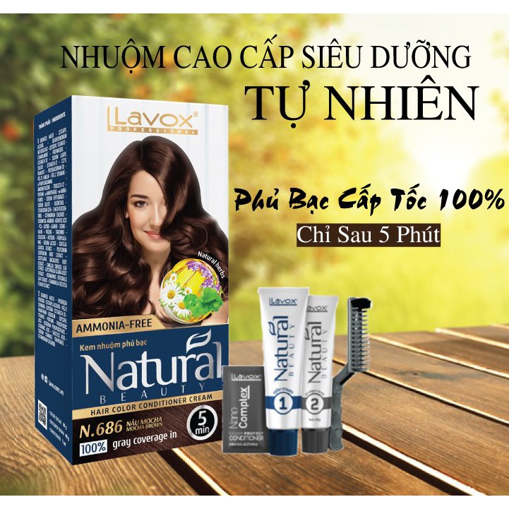 NHUỘM TÓC THẢO DƯỢC PHỦ BẠC LAVOX - Không Amoniac - Siêu Dưỡng Tự Nhiên