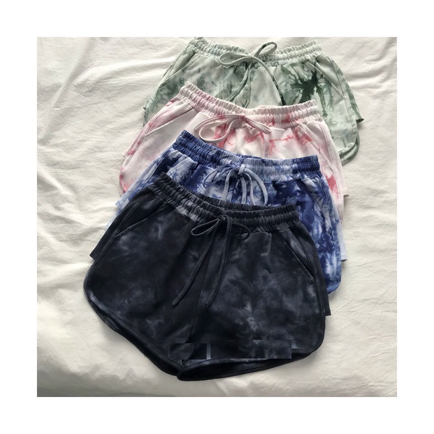 Quần Short Loang Màu PEONYB Nữ [FREESHIP] 🌸 Shorts đùi dáng ôm phối viền họa tiết, sooc thun cá tính Ulzzang HOT 🌸