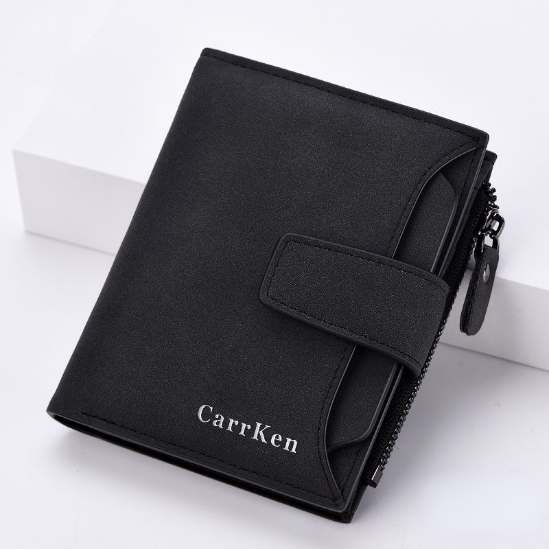 Ví Ngắn Đựng Bằng Lái Xe Có Khóa Kéo Đa Năng Phong Cách Hàn Quốc Thời Trang Cho Nam