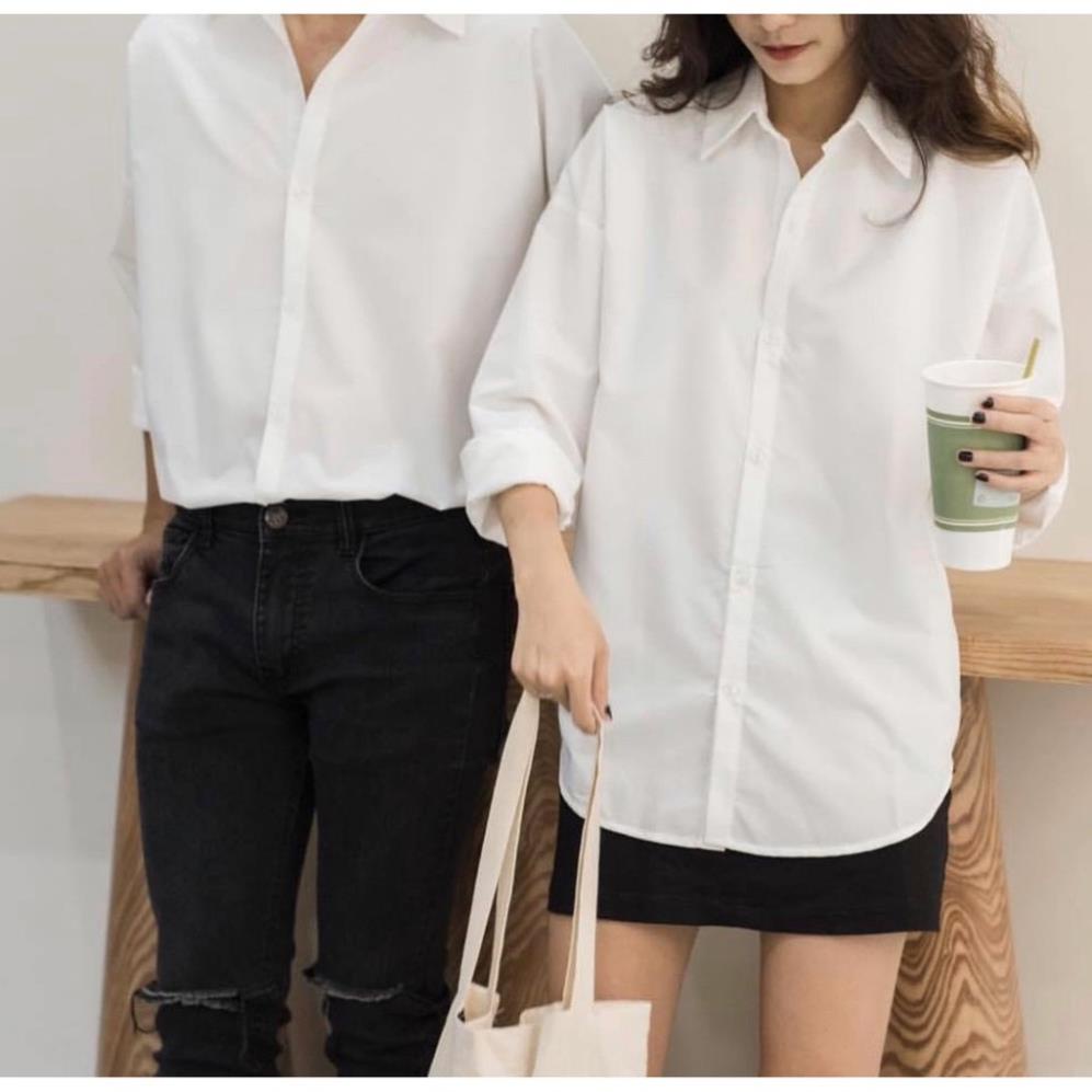 Áo sơ mi nam nữ, áo form rộng dài tay unisex áo sơ mi vải lụa thái chống bai xù chống nhăn nhàu Đẹp