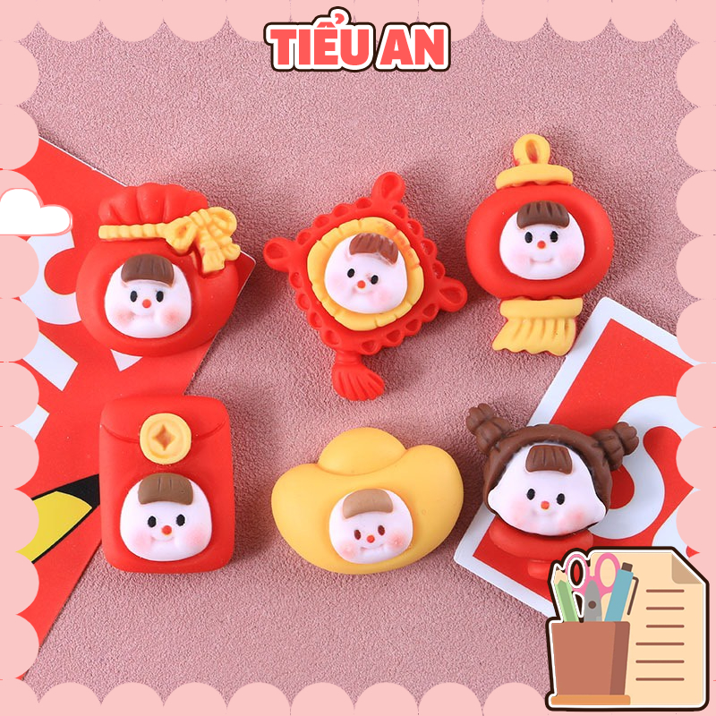 Charm (C629) slime/ Dụng Cụ Charm Trang Trí [Ko Keo &amp; Nút] Tết Hoạ Tiết Em Bé Dễ Thương Năm 2023