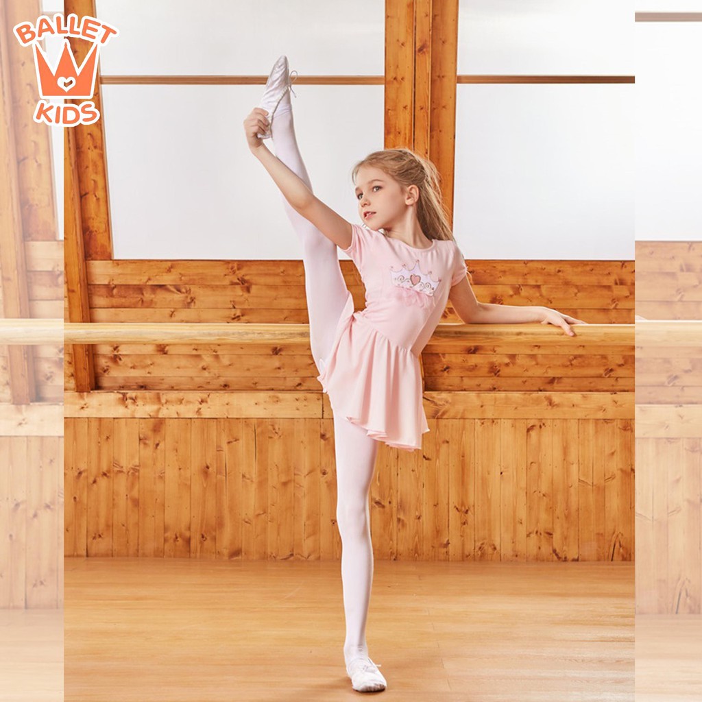 Váy Múa Ballet Trẻ Em Mẫu Vương Miện Thêu Chân Mềm BL09