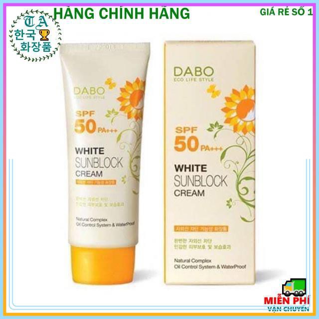 Kem chống nắng [Hàng chính hãng-Hot new] Kem chống nắng DABO White Sunblock Cream SPF 50 PA+++ 70ml