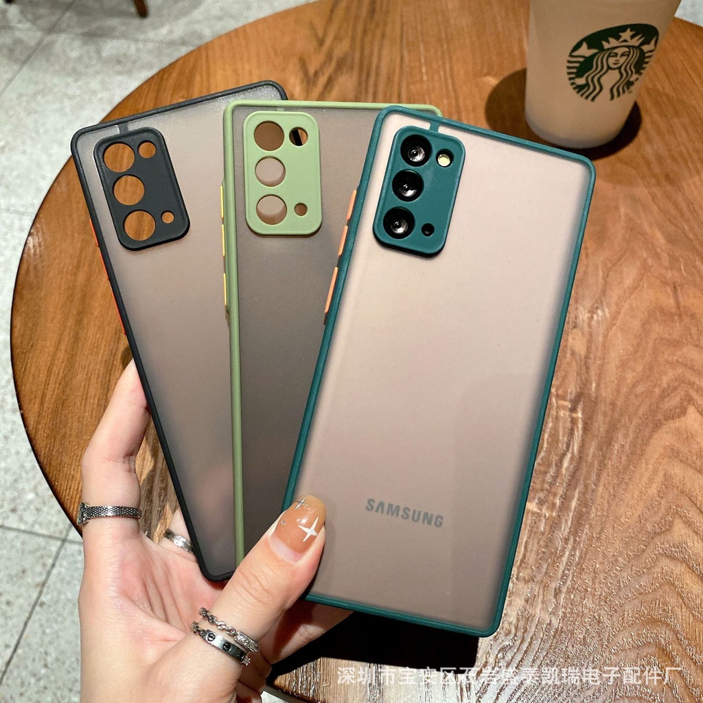 Ốp lưng Samsung A11 A12 A02s A21s A31 A51 A71 A20 A30 A50 A30S A50S A70 lưng nhám khói viền màu bảo vệ camera Loại Dày