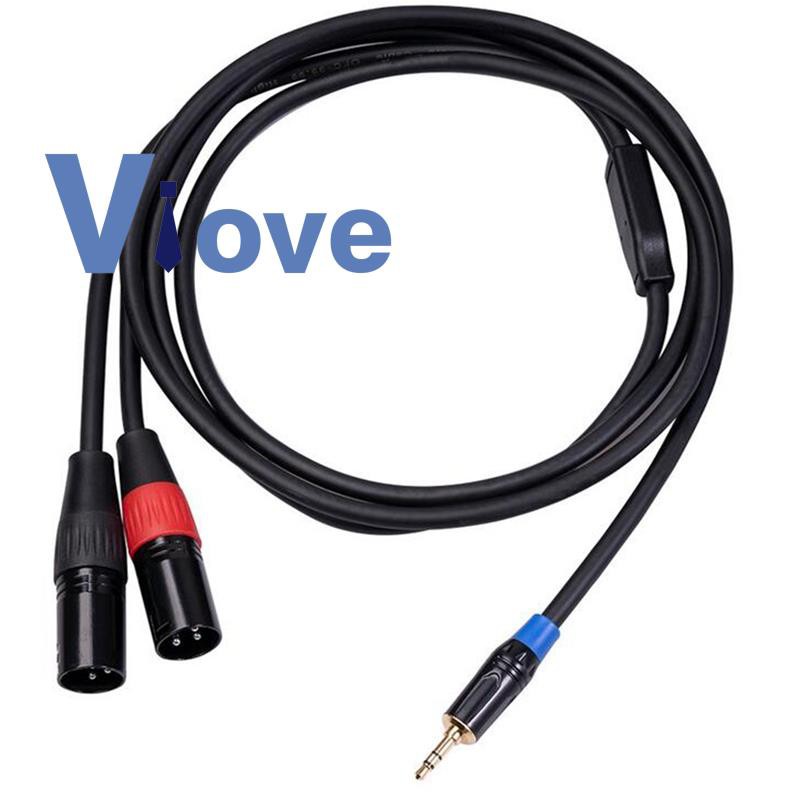 3.5mm Stereo Jack Male to Dual XLR Male OFC Aux Audio Cable