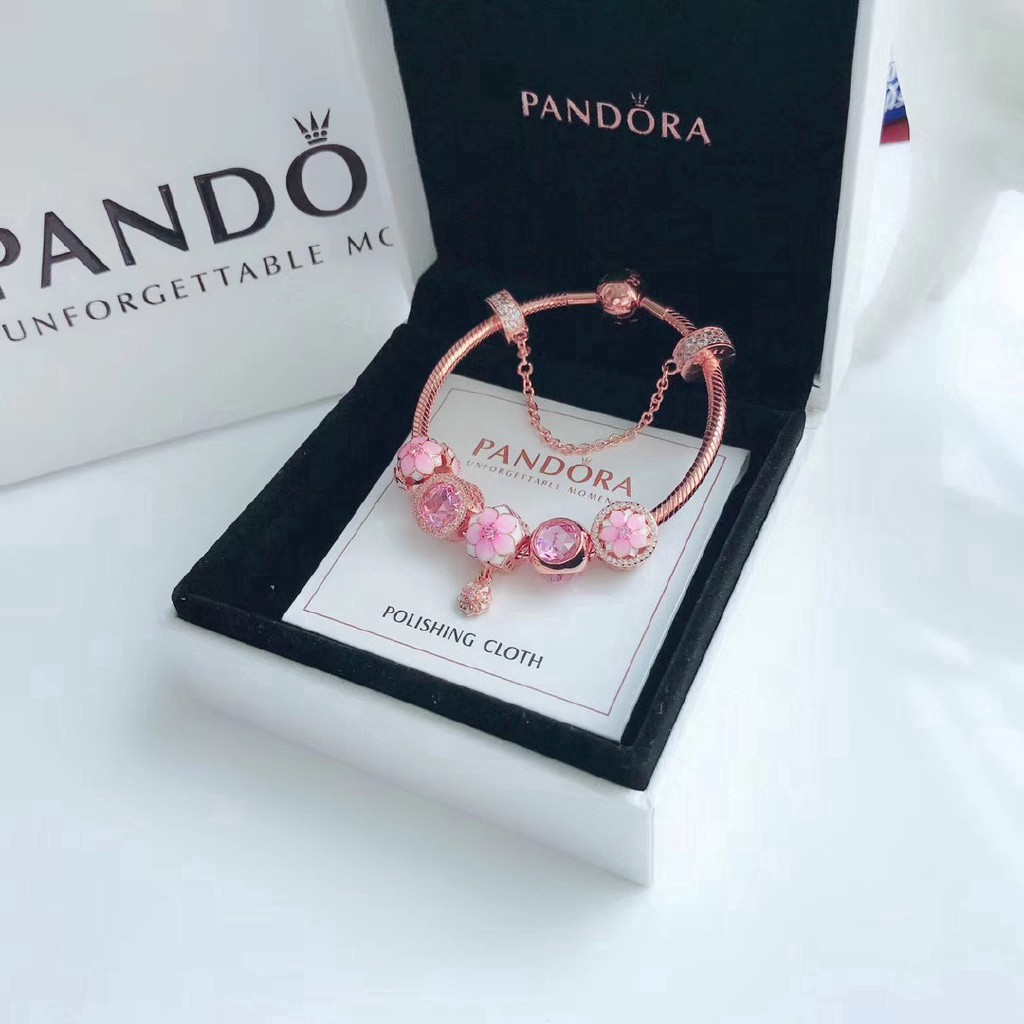 PANDORA Vòng Tay Mạ Bạc 925 Đính Đá Pha Lê Hình Hoa Tuyết Màu Xanh Dương Aa03564Sfsd Asrt666 Thời Trang Cho Nữ