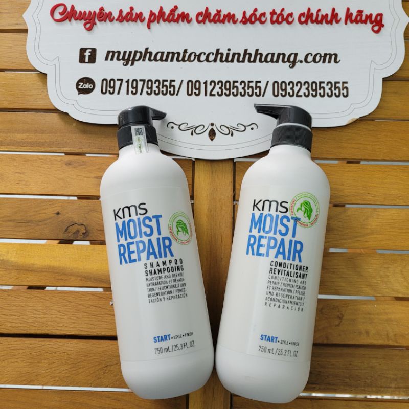 DẦU GỘI XẢ KMS DƯỠNG ẨM PHỤC HỒI MOISTREPAIR 750ml