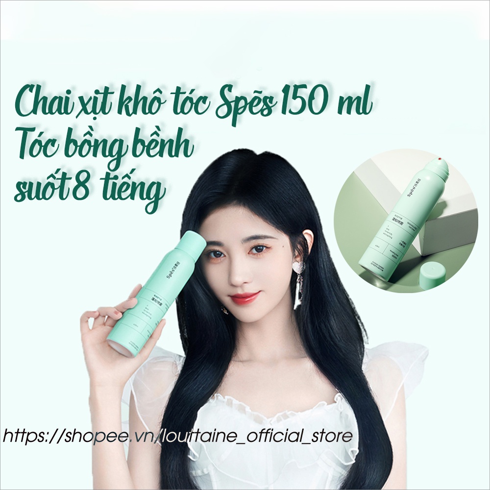 Chai xịt khô tóc Spẽs Dầu gội đầu khô dạng xịt giúp tóc khống bết dính mượt mà chống mồ hôi dầu hàng nội địa trung