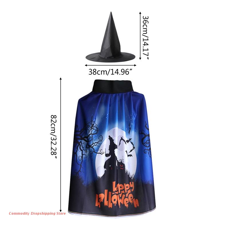 Áo Choàng Hóa Trang Ma Cà Rồng Halloween Cho Bé