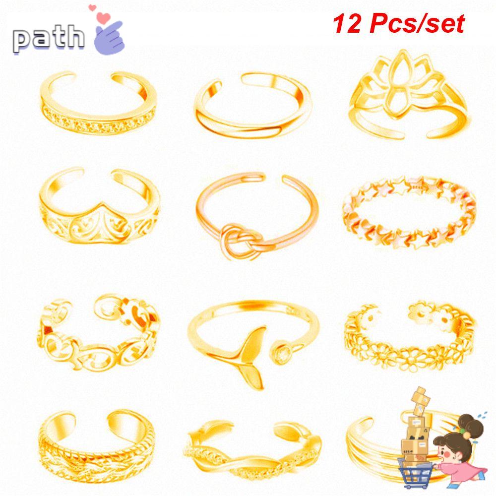Bộ 12 Nhẫn Đeo Ngón Chân Có Thể Điều Chỉnh Kích Cỡ Thời Trang Dành Cho Nữ