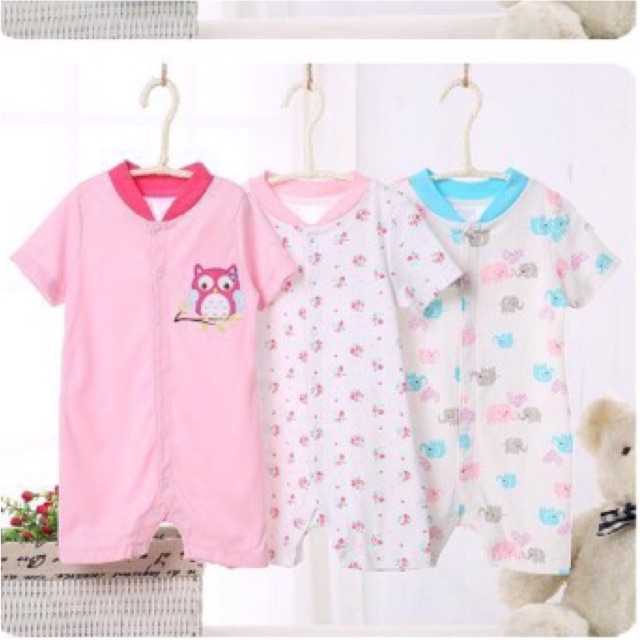 Set 3 áo liền quần đùi Carter xuất dư cho bé trai/ bé gái 3-12 tháng