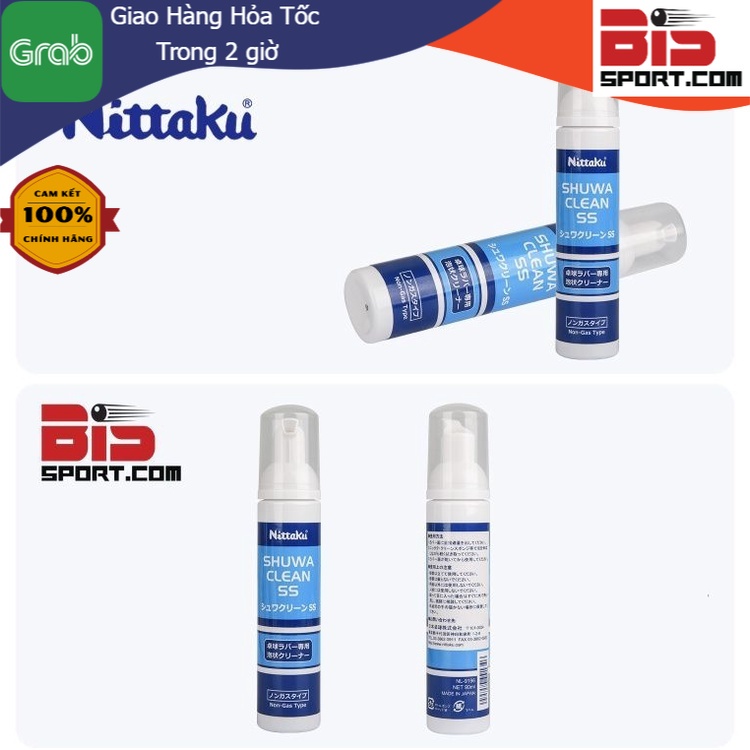 Chai Vệ Sinh Mặt Vợt Chính Hãng Nittaku - Tặng kèm mút lau- Loại Không Gas Cao Cấp 90ml