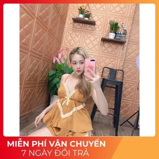 Đồ Ngủ Nữ Sexy Lụa Satin Cao Cấp Freesize 40-60 Kg sexy New