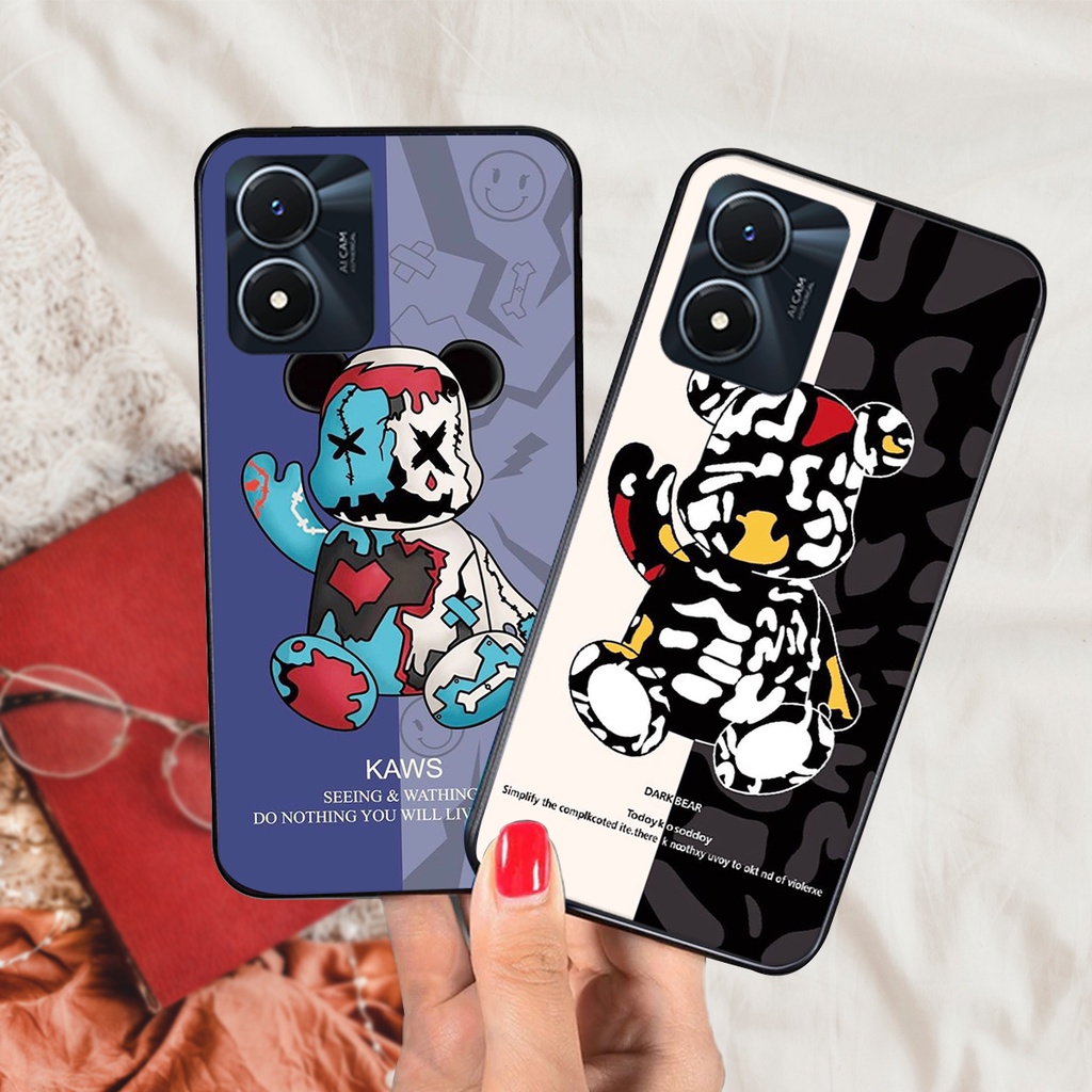 Ốp lưng Vivo Y02S - Vivo Y01 BEARBRICK kaws mới nhất siêu bền cực đjep