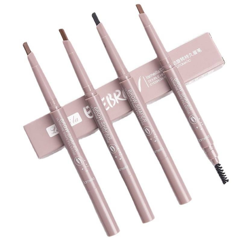 Bút chì kẻ lông mày hai đầu mịn chống thấm nước không dễ mất màu tự động xoay