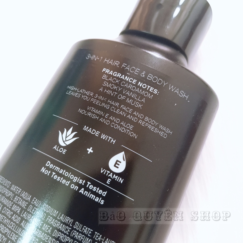 Sữa tắm nam 3in1 Bath & Body Works Noir Men’s Collection Hair, Face & Body Wash 295mL
