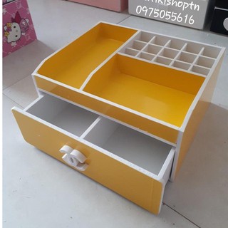 Kệ mỹ phẩm 25cm màu vàng