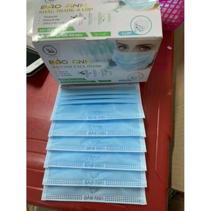 Khẩu trang y tế Bảo Anh- 4lop- đủ 3 màu(trắng,xanh,xám)