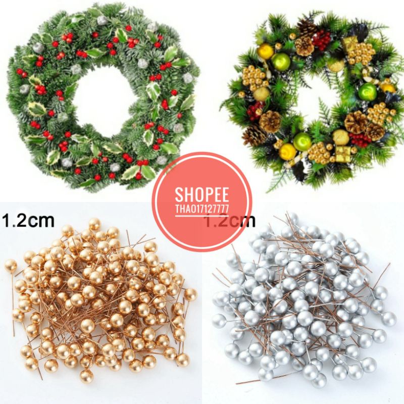 Hạt bi nhựa trang trí vòng giáng sinh, trang trí giáng sinh, Noel (Gía 1 quả)