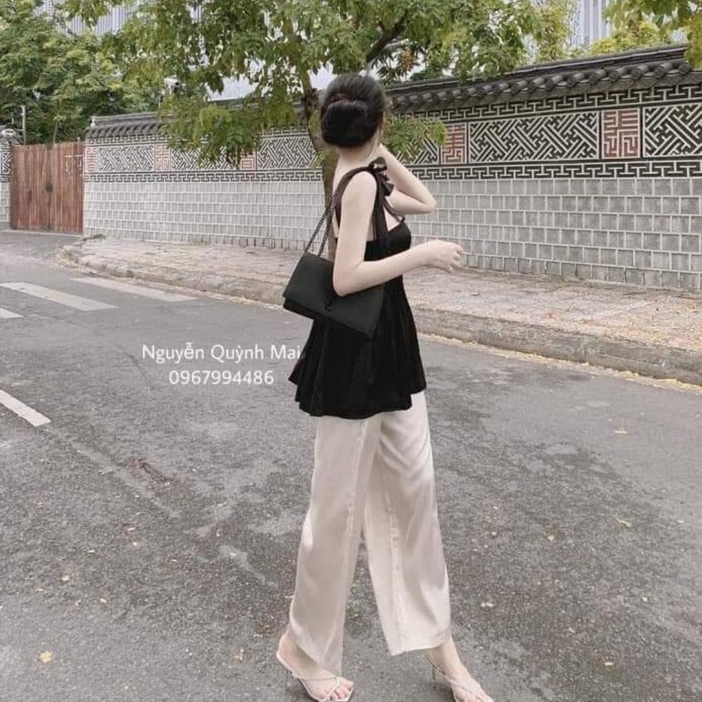 Áo kiểu nữ xếp ly 3 tầng tay bồng tiểu thư bánh bèo nữ tính phong cách Hàn quốc Liaofashion UV73