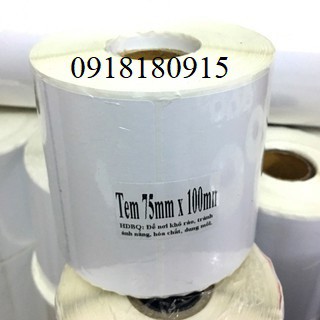 cuộn Tem nhiệt 75x100  DECAL 7.5x10cm, tem 75x100 Tem nhiệt in đơn Shopee tem in thương mại điện tử cuộn 300 tem