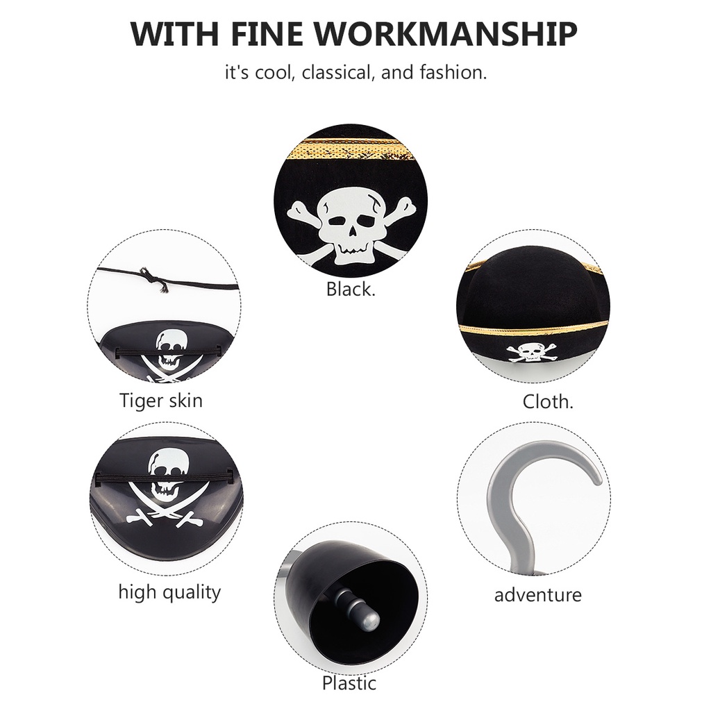 Bộ Đồ Hóa Trang Cướp Biển Caribbean 3 Món Thời Trang Cho Bé Dịp Halloween