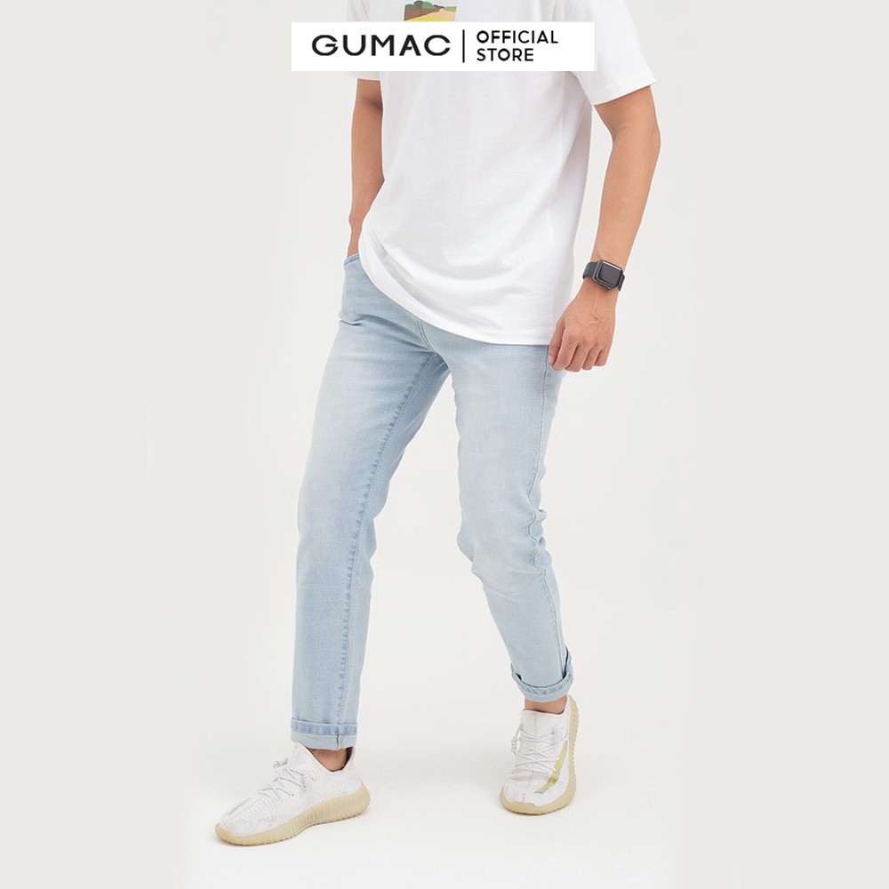 [Mã WABRGD12 giảm 10% đơn 250K] Quần jeans nam cơ bản GUMAC màu xanh, năng động trẻ trung QJNB7104 | BigBuy360 - bigbuy360.vn