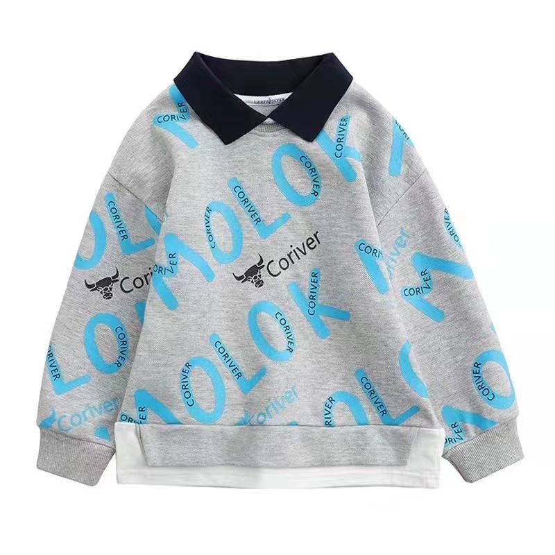 Áo Thun sweater Giả Hai Lớp Thời Trang 2022 Cho Bé Trai