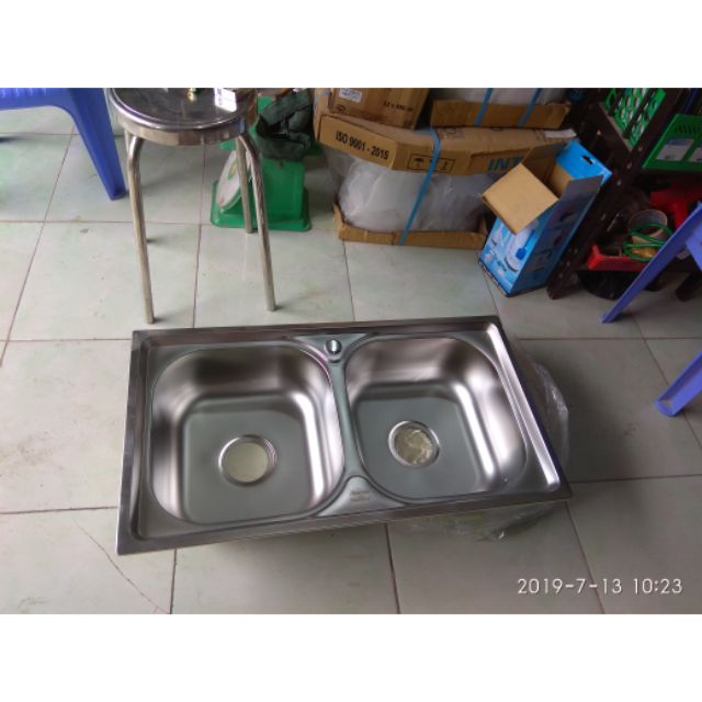 CHẬU RỬA CHÉN 2 HỘC (78x43cm) INOX 304