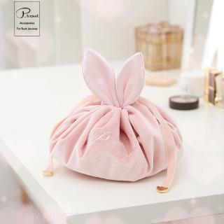 Túi Đựng Mỹ Phẩm Bằng Nhung Hình Thỏ Xinh Xắn