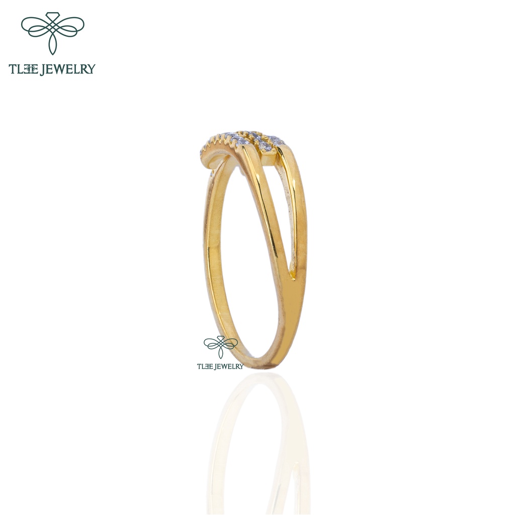 Nhẫn bạc nữ TLEE ghép mạ vàng 14k nạm đá cao cấp TleeJewelry A0133