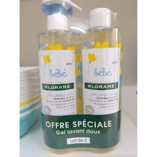 Sữa tắm gội/2 trong 1 Bebe Klorane - Pháp - 500ml