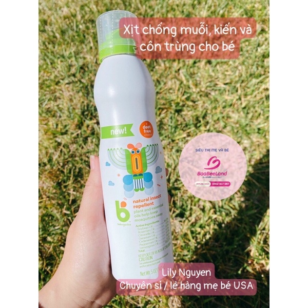 Xịt chống muỗi & côn trùng BabyGanics cho bé BAABEELAND