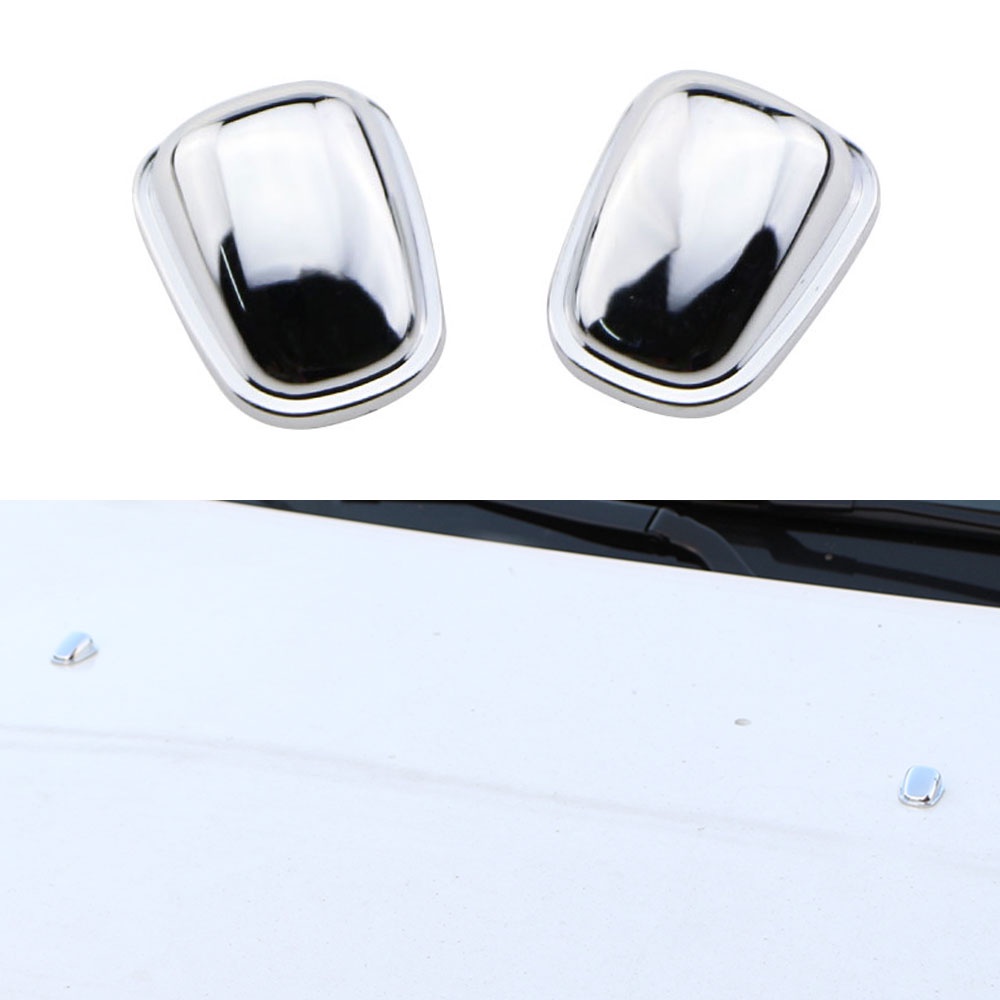 Set 2 Nắp Đậy Vòi Phun Nước Phía Trước Bằng ABS Crom Cho Xe Hơi Ford Ecosport Kuga Fiesta MK7 Focus MK2 MK3 MK4