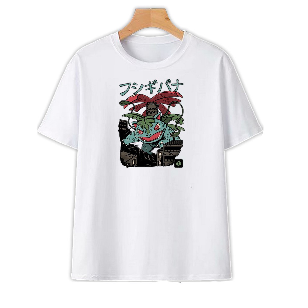 Áo Thun Cotton Style Nhật Pokemon 6 Unisex Nam Nữ Trắng Đen