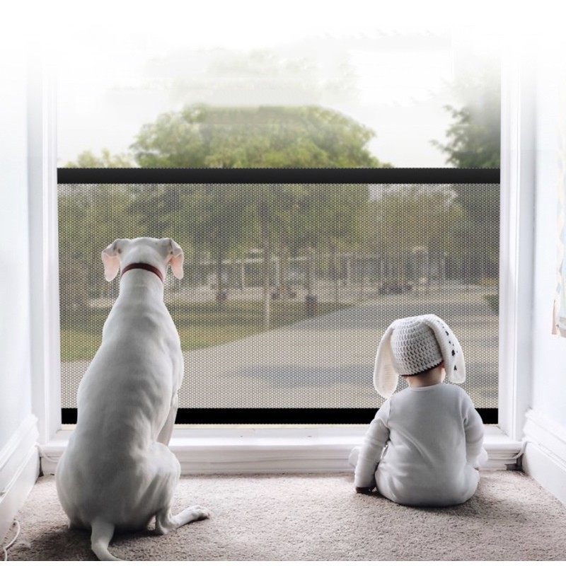 Hàng rào lưới chắn chó,em bé gắn tường cầu thang gấp gọn tiện lợi 2 size