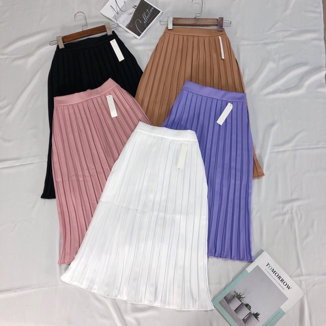 Chân váy dáng dài xếp ly ulzzang, chân váy maxi nữ tính - Colory