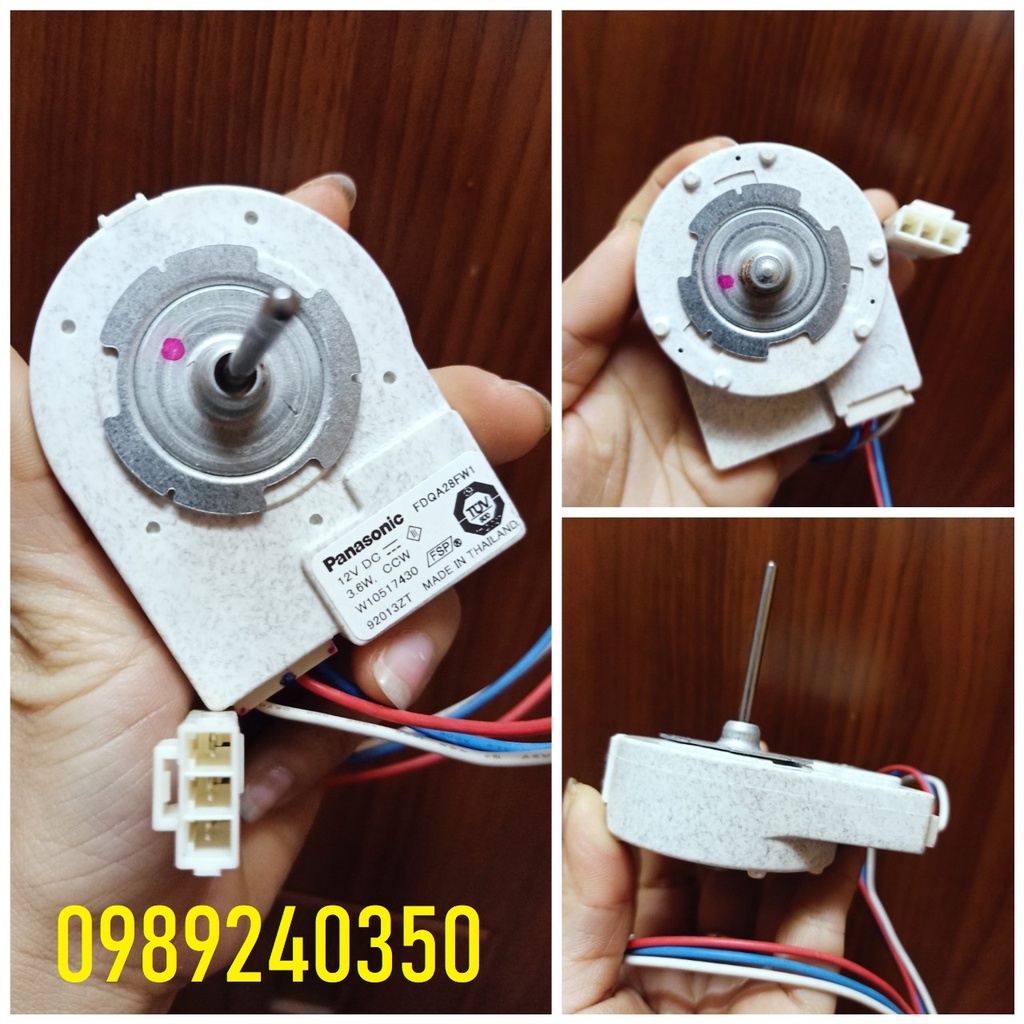 [Mã ELHA22 giảm 6% đơn 300K] Motor quạt đúc sứ tủ lạnh Panasonic DC12V - 3,6W 3 dây