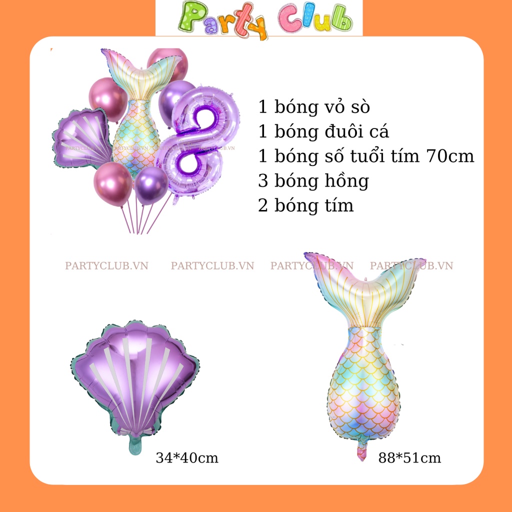 Chùm bóng nàng tiên cá trang trí sinh nhật