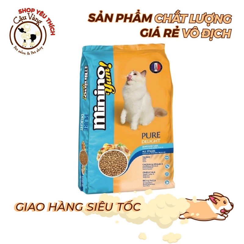 Thức Ăn Hạt Cho Mèo Minino Yum 1.5kg Vị Hải Sản