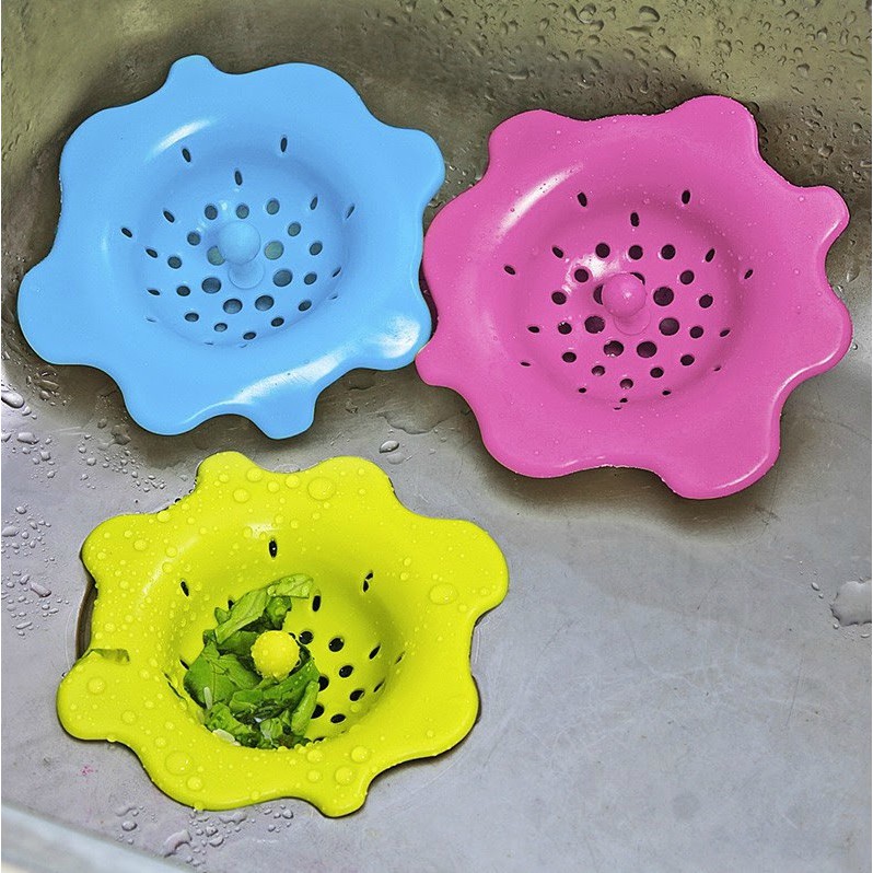 Lọc rác bồn rửa bát hình bông hoa silicon