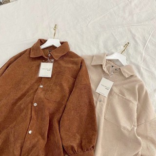 🔅Áo Sơ Mi Nhung Gân Form Unisex