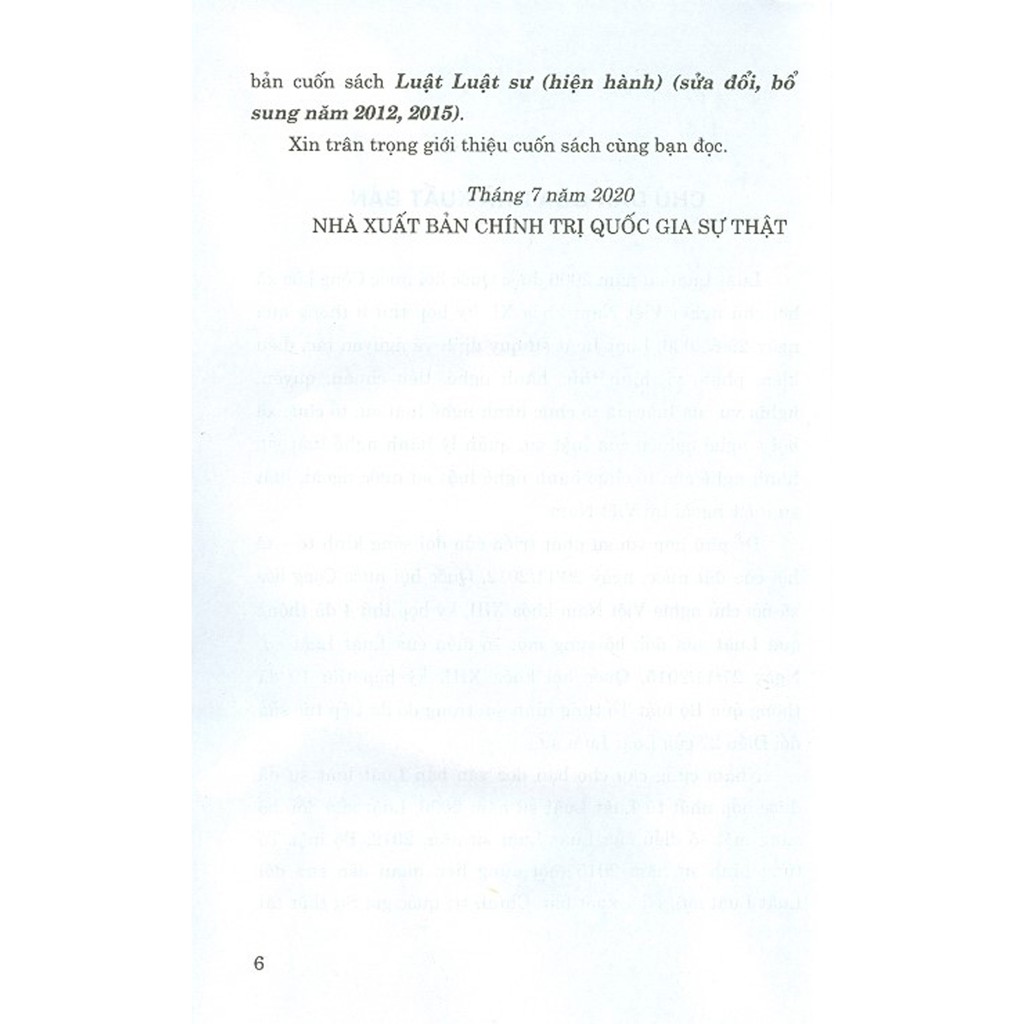 Sách - Luật Luật Sư (Hiện hành) (Sửa đổi, bổ sung năm 2012, 2015) | BigBuy360 - bigbuy360.vn