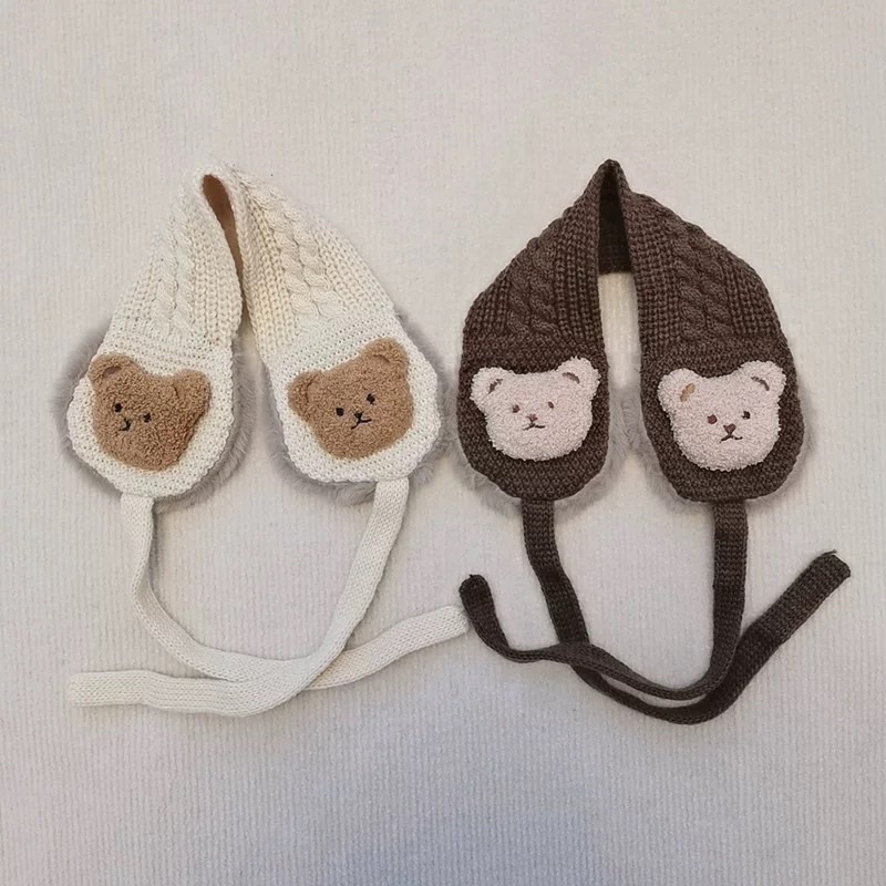 Khăn len gấu bịt tai cho bé siêu ấm 🐻