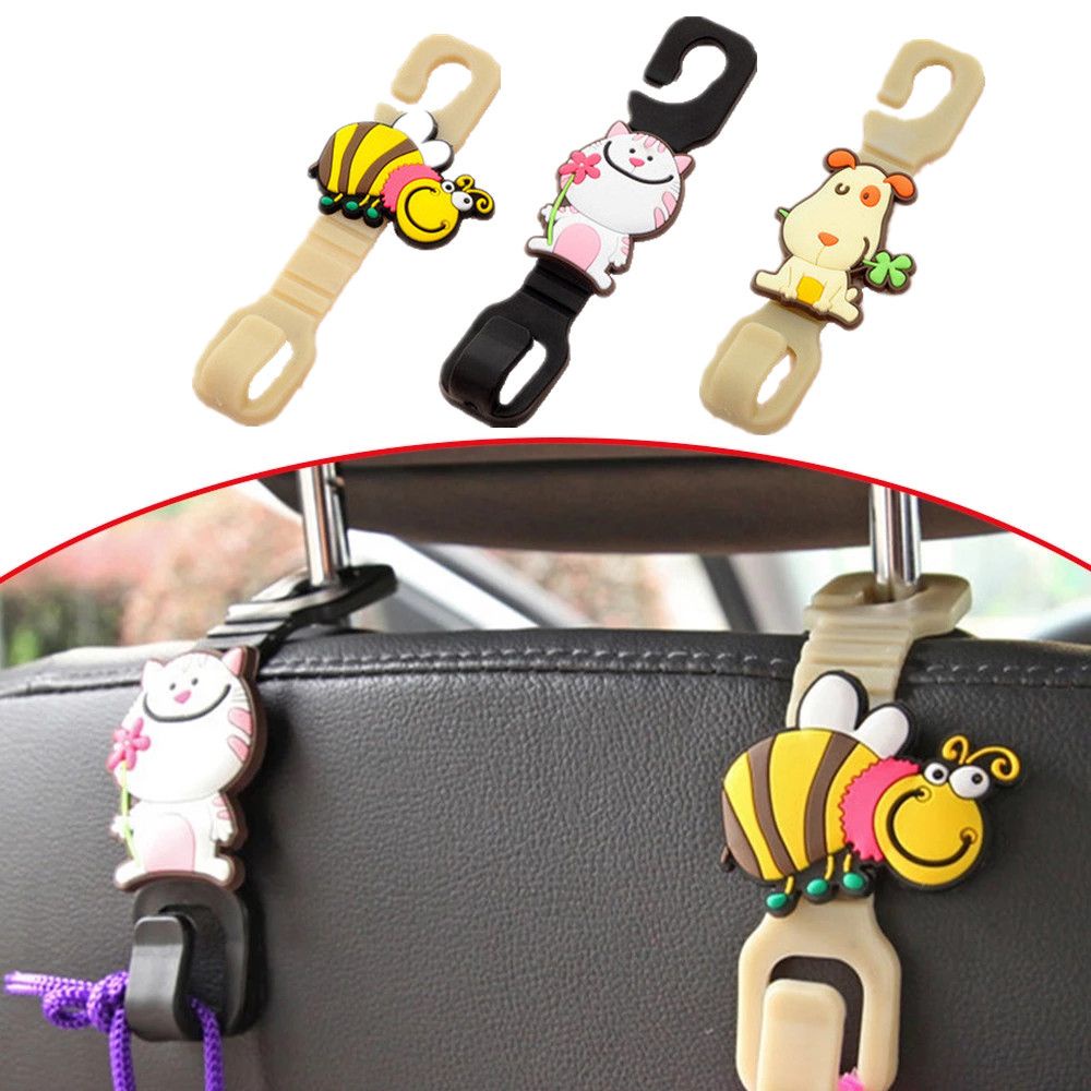 Set 2 móc treo đồ gắn sau ghế xe hơi hình hoạt hình